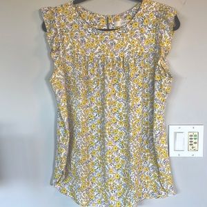 Loft floral sleeveless blouse sz Med
